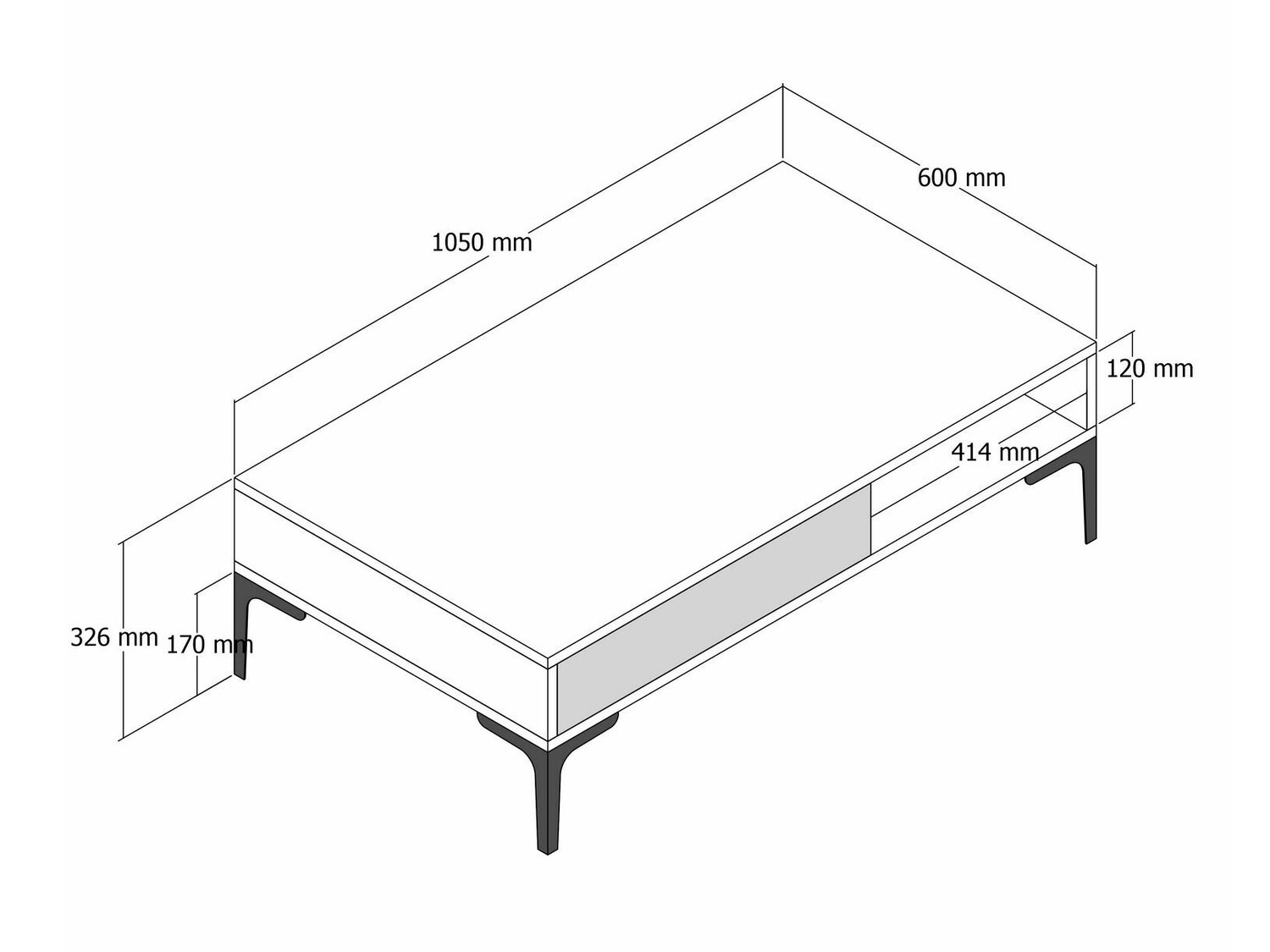 Mesa de centro Kailua 1239 (Antracita + Nogal)