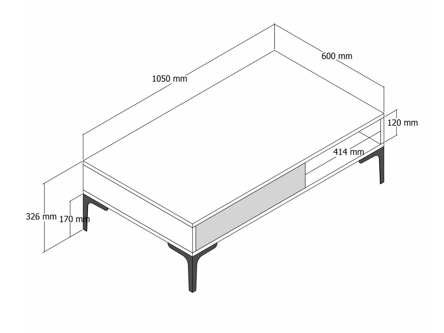 Mesa de centro Kailua 1239 (Nogal + Mármol blanco)
