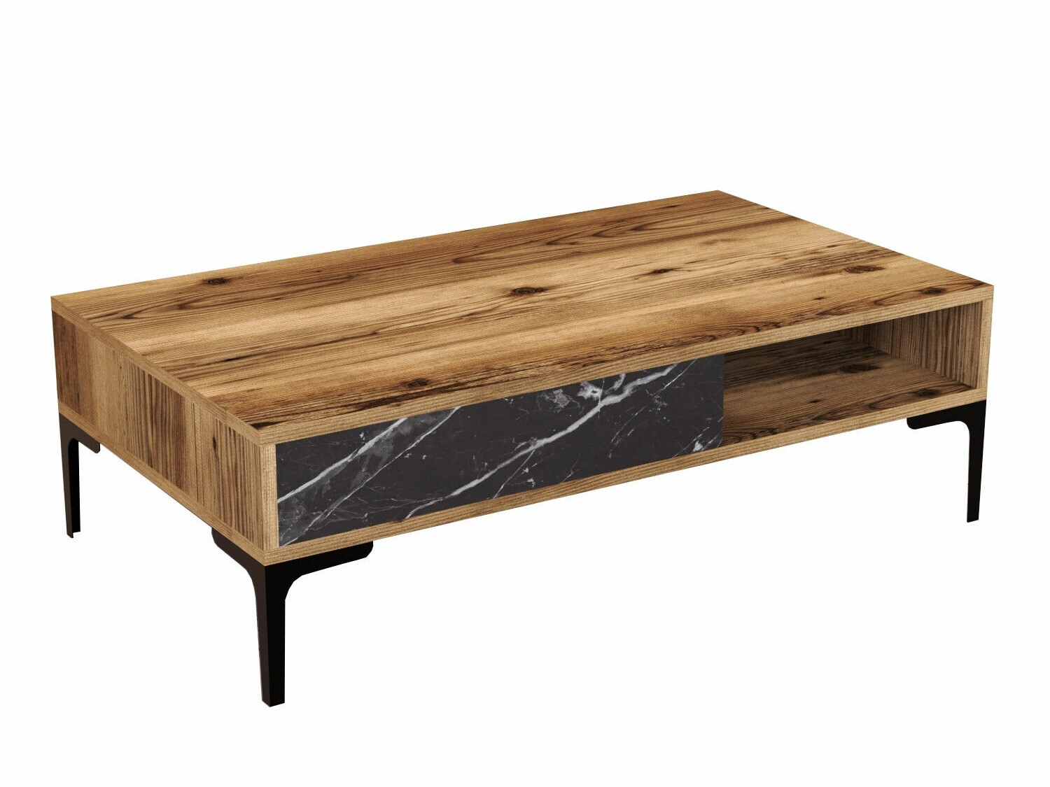 Mesa de centro Kailua 1239 (Nogal + Mármol negro)