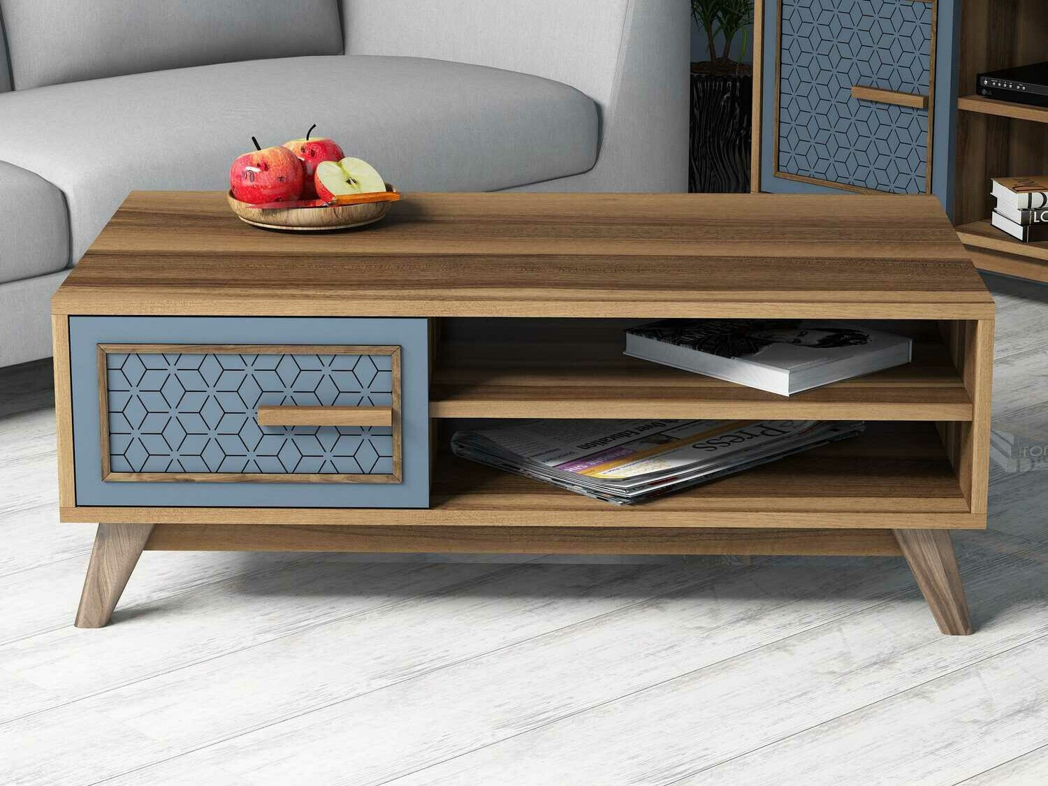 Mesa de centro Kailua 1274 (Azul + Nogal)