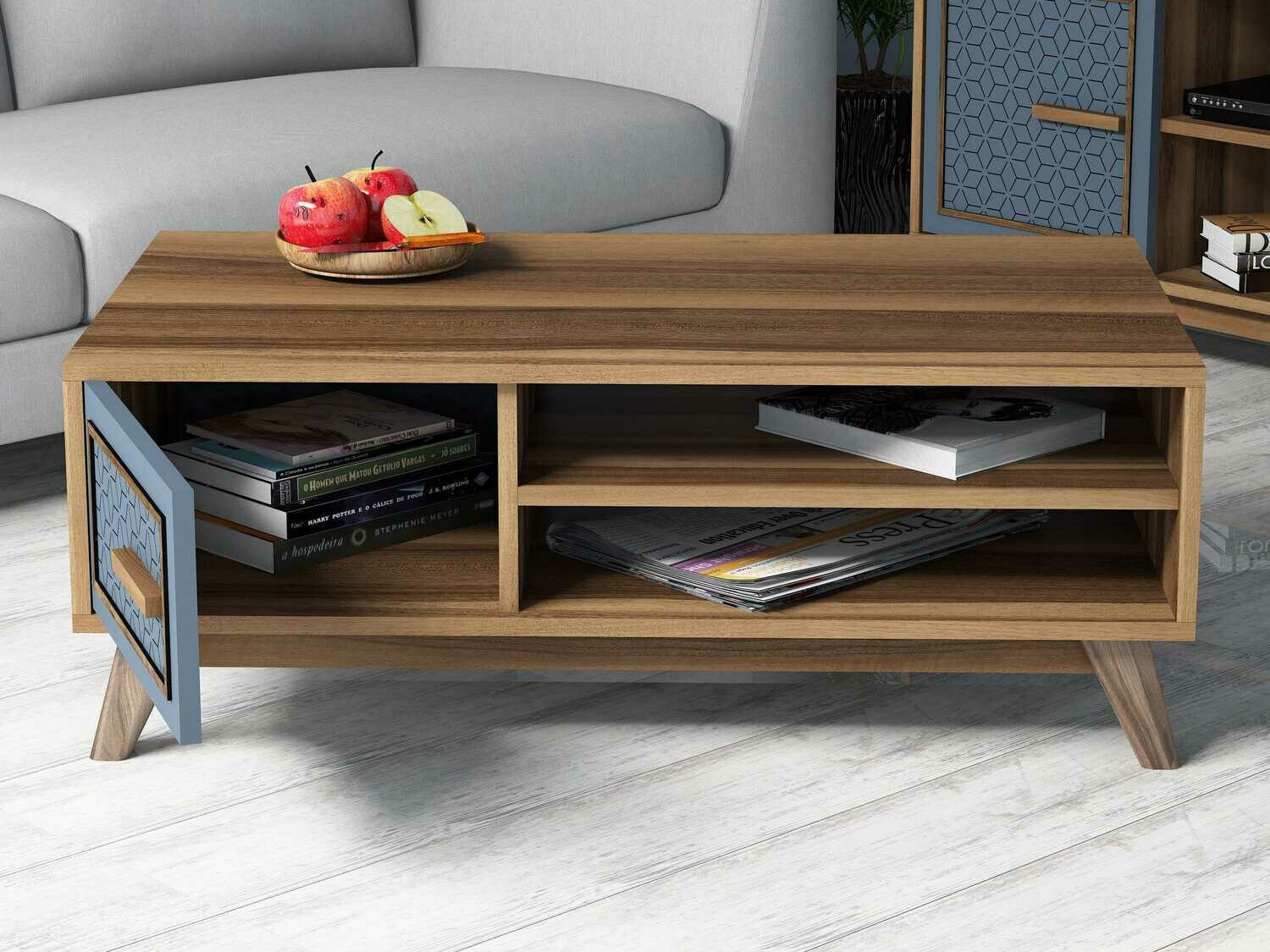 Mesa de centro Kailua 1274 (Azul + Nogal)