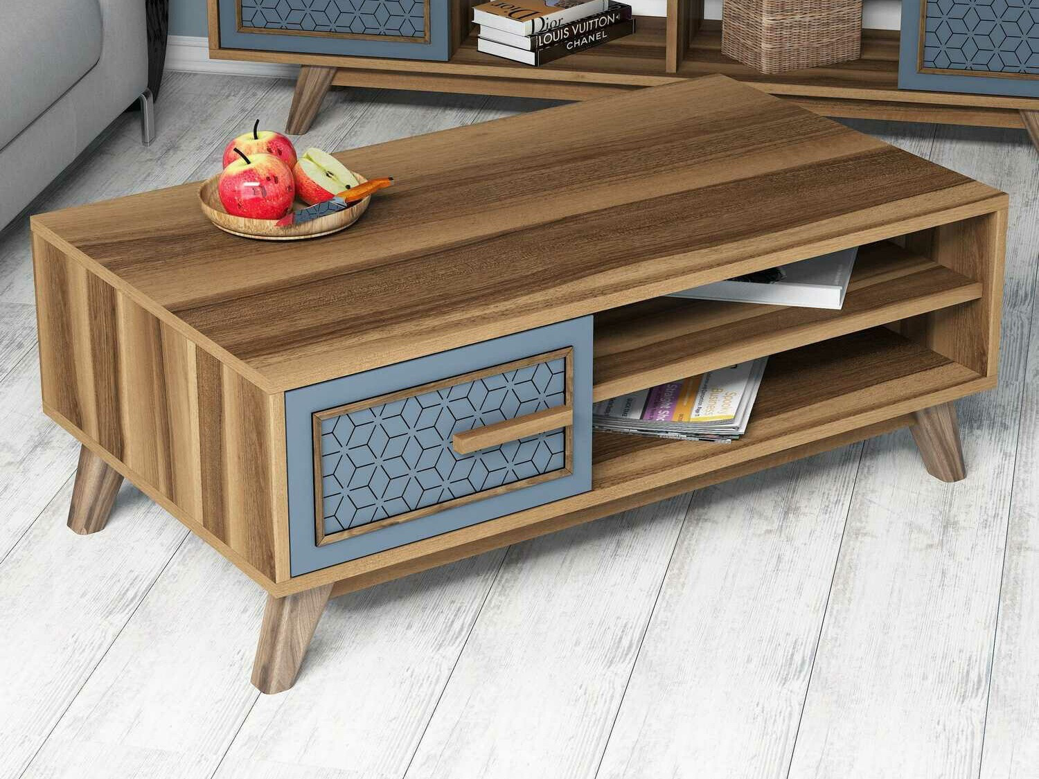 Mesa de centro Kailua 1274 (Azul + Nogal)