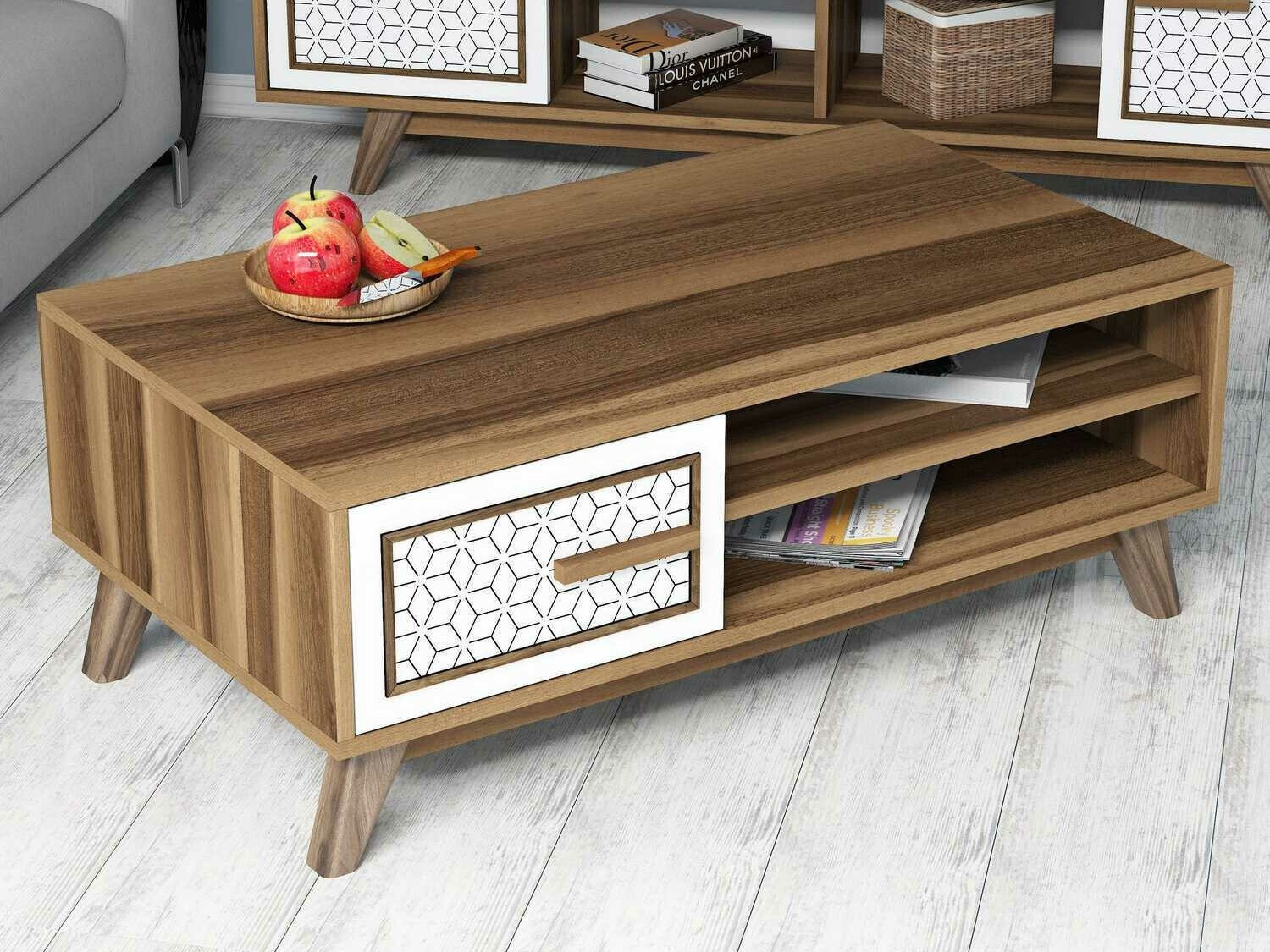 Mesa de centro Kailua 1274 (Blanco + Nogal)