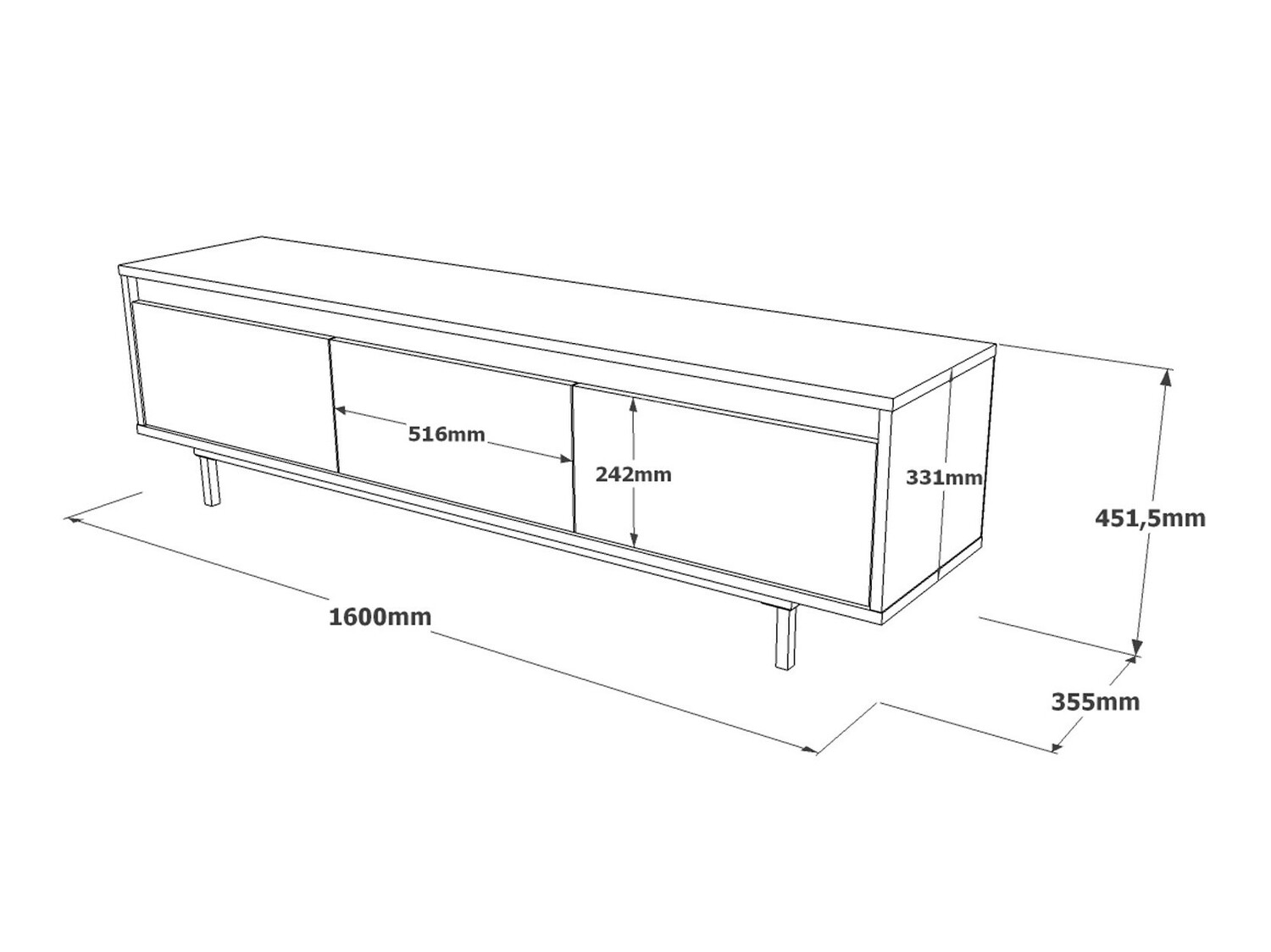 Mueble TV Kailua 1251 (Gris)