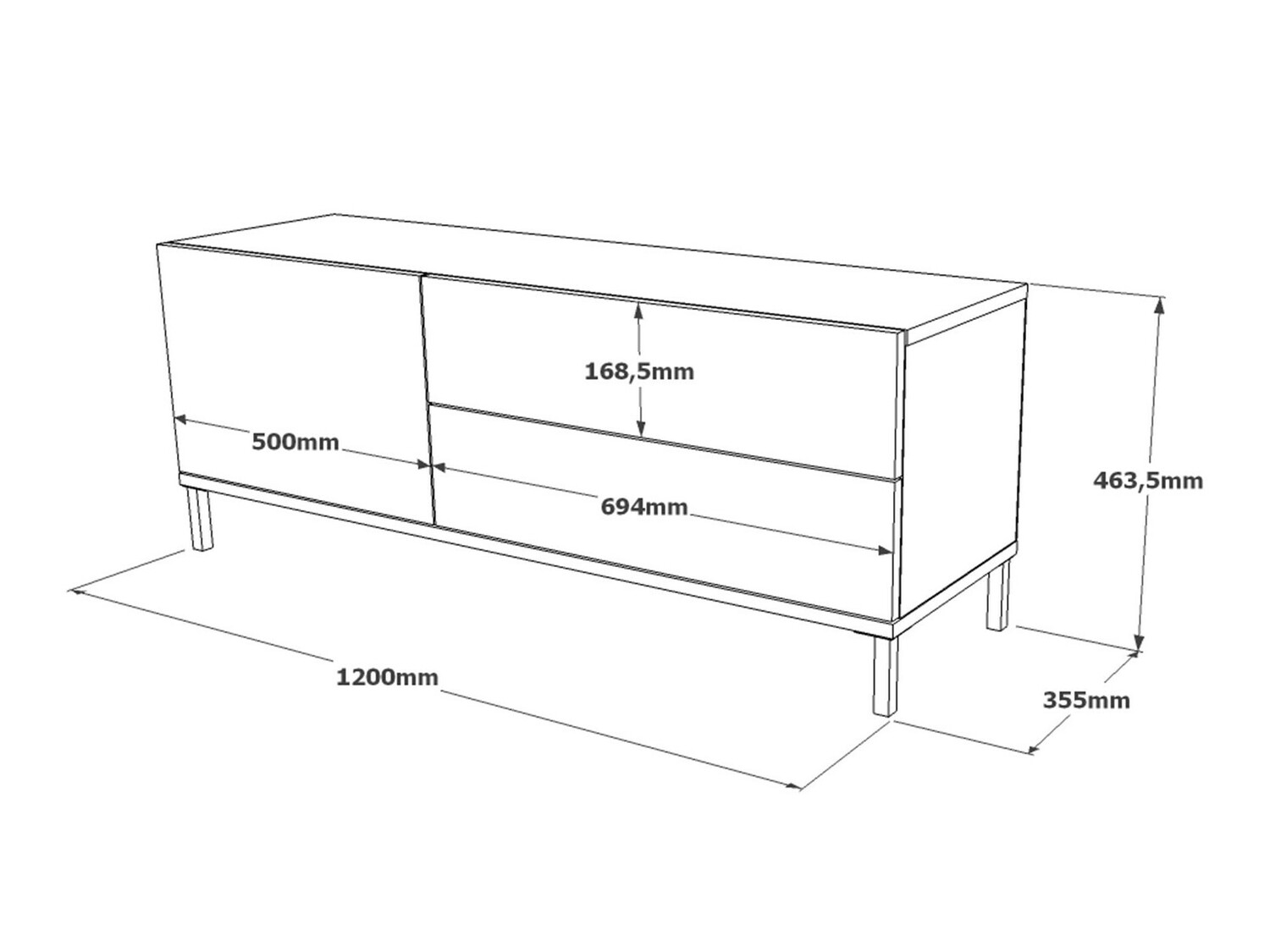 Mueble TV Kailua 1260 (Gris)