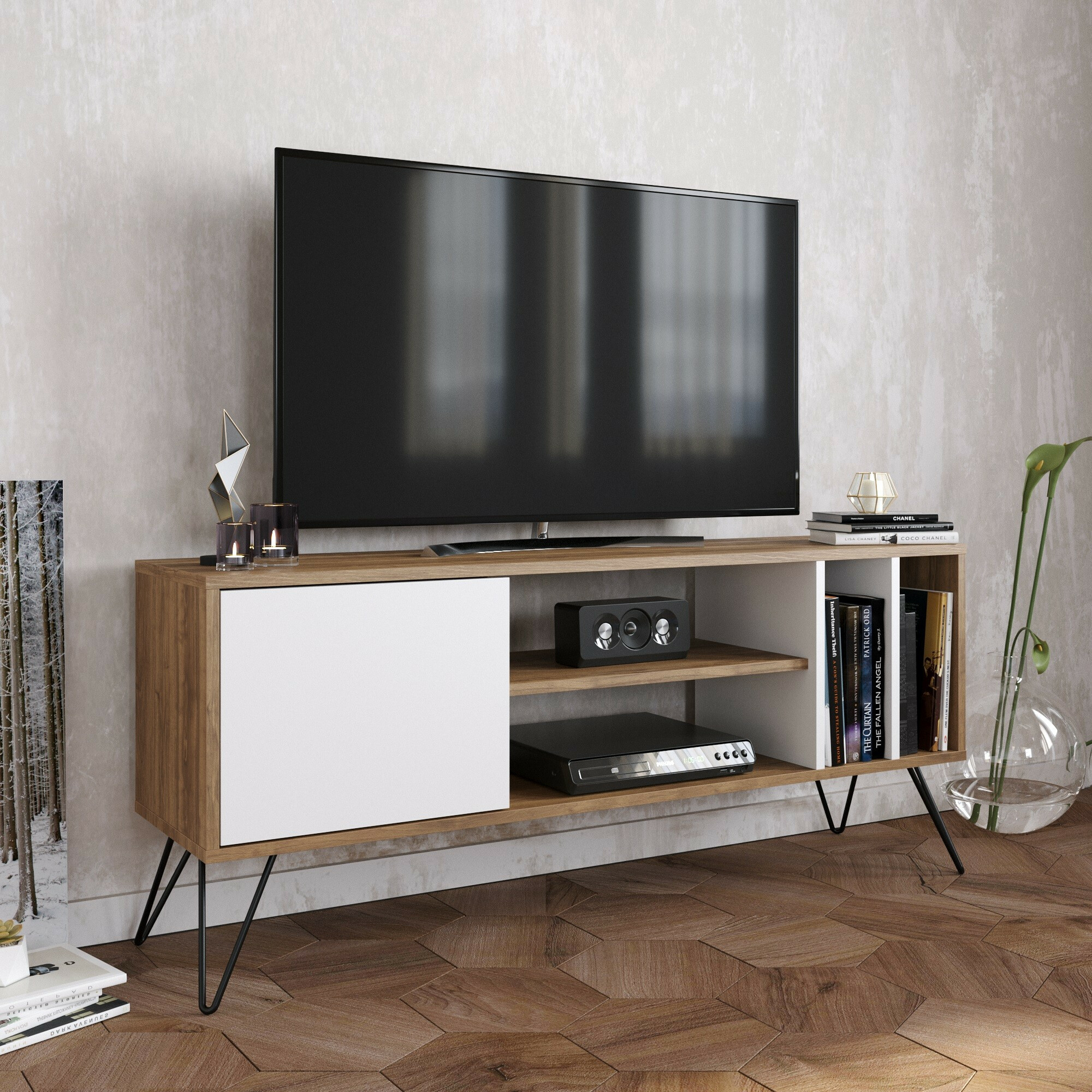 Mueble TV Kailua 1275 (Blanco + Nogal)