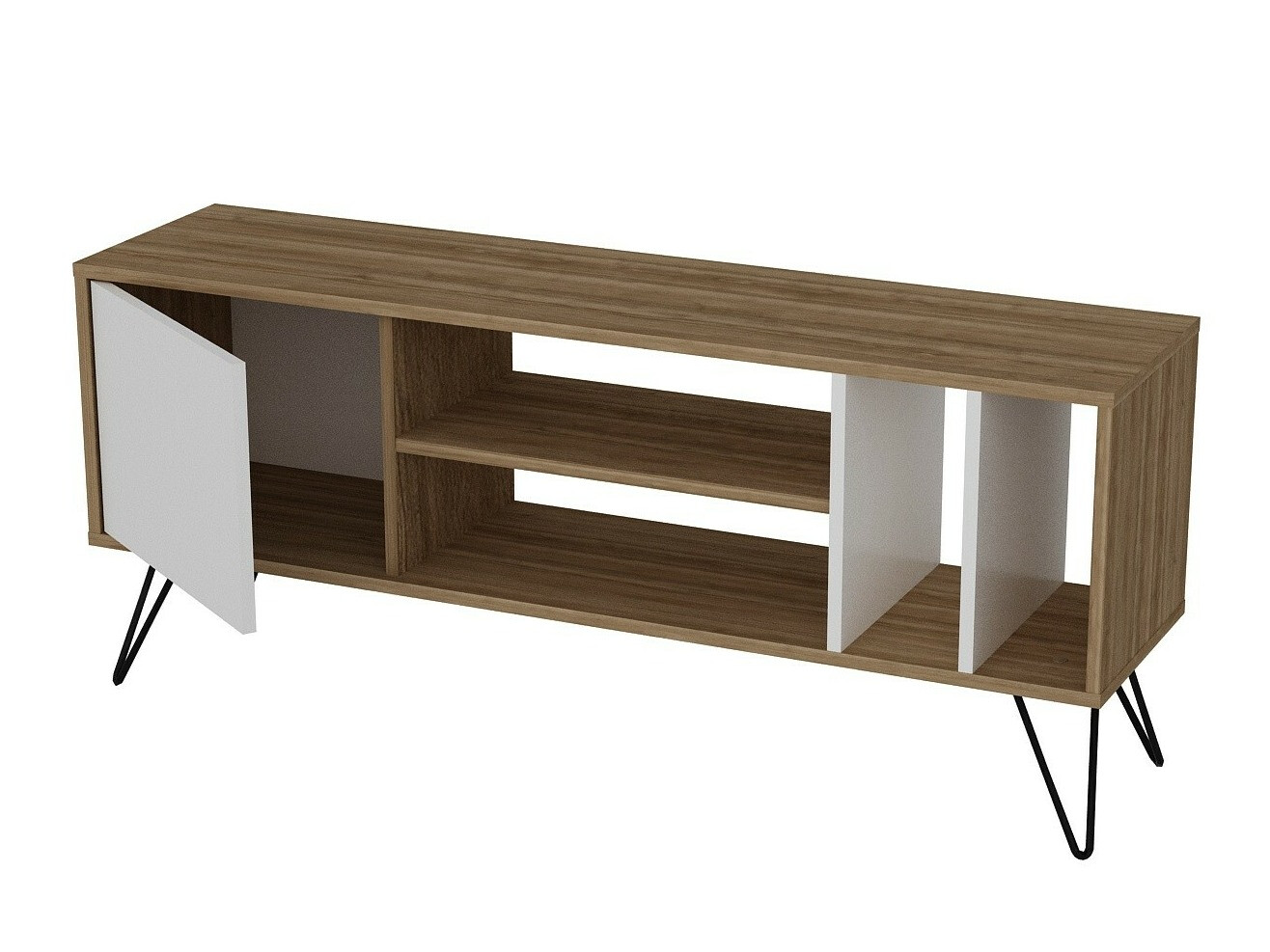 Mueble TV Kailua 1275 (Blanco + Nogal)