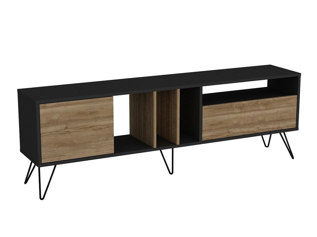 Mueble TV Kailua 1276 (Negro + Nogal)