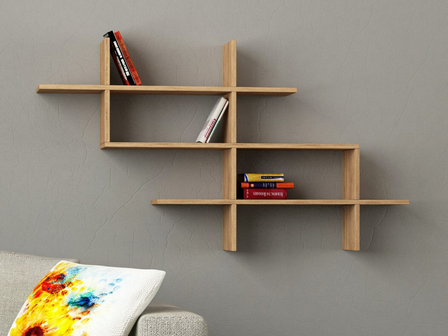 Estantería de pared Kailua 1313 (Roble)