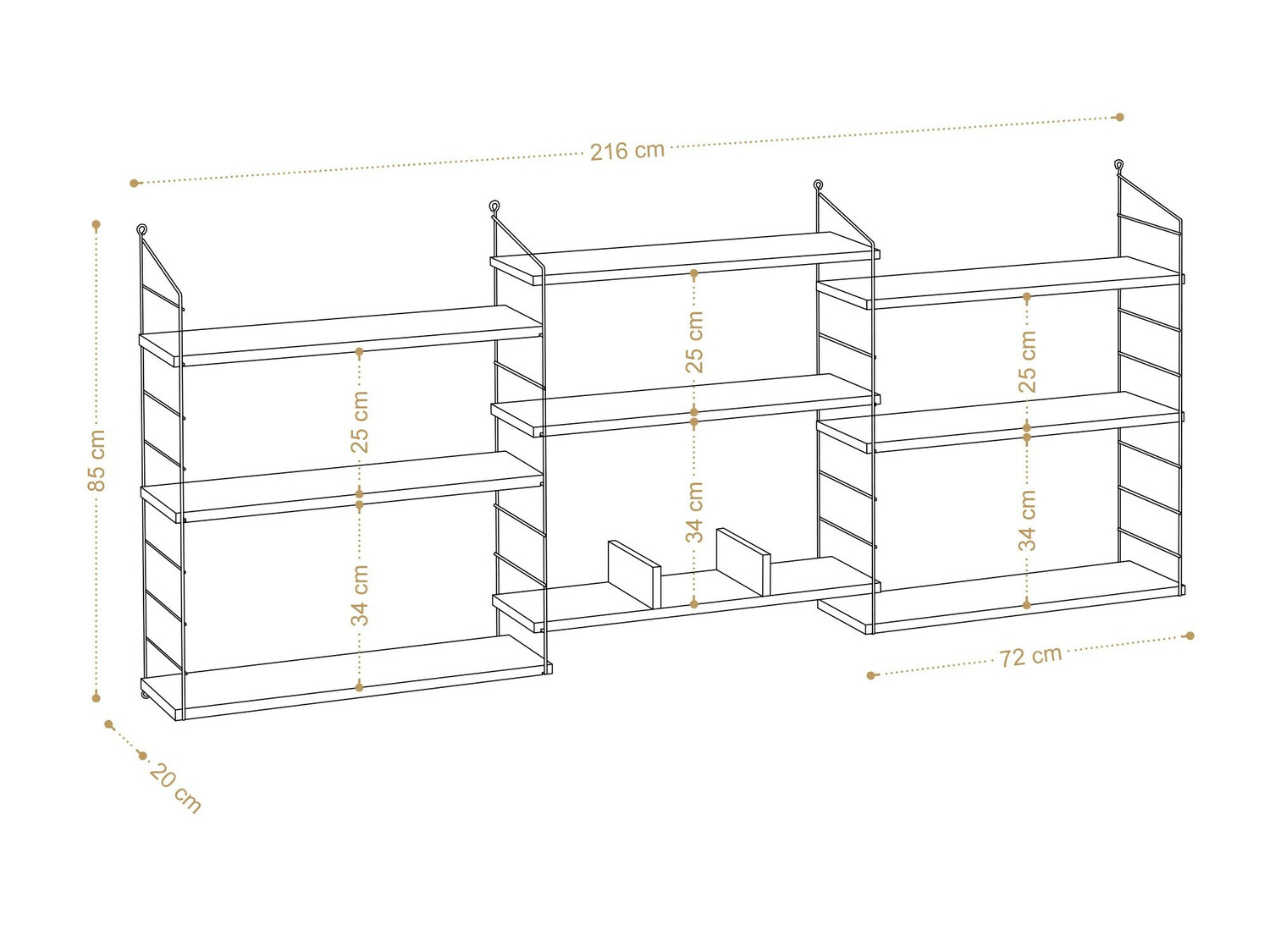 Estantería de pared Kailua 1318