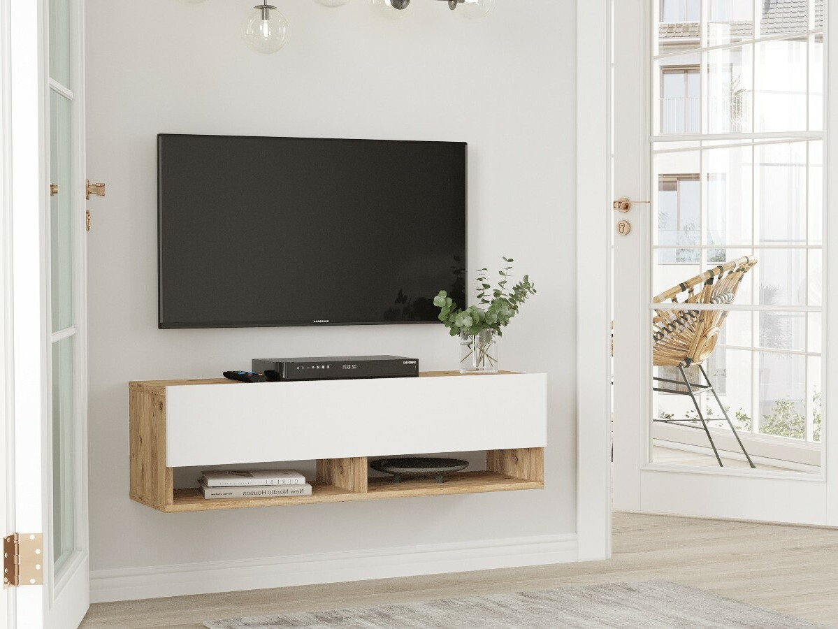 Mueble TV Kailua 1325 (Blanco + Pino)