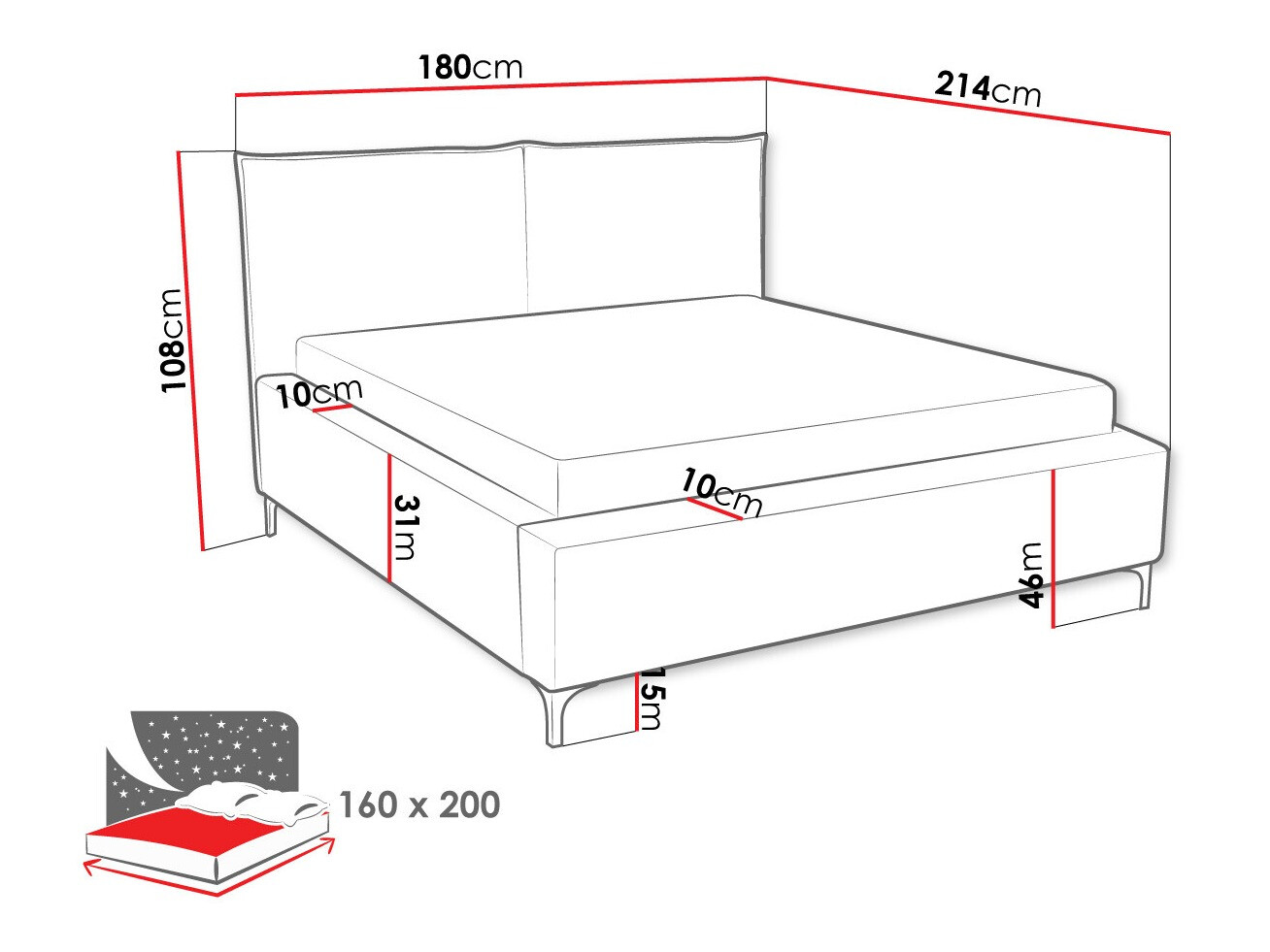 Cama Clovis 113 (Poso 110)