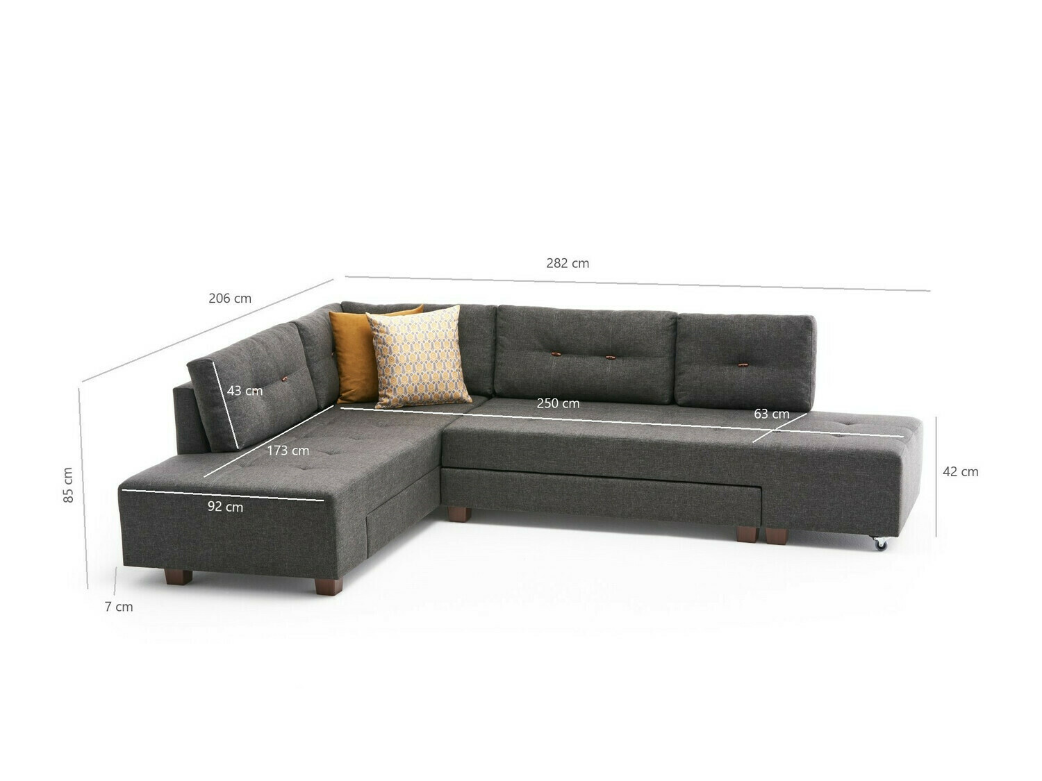 Sofá rinconero Altadena 296 (Azul claro)