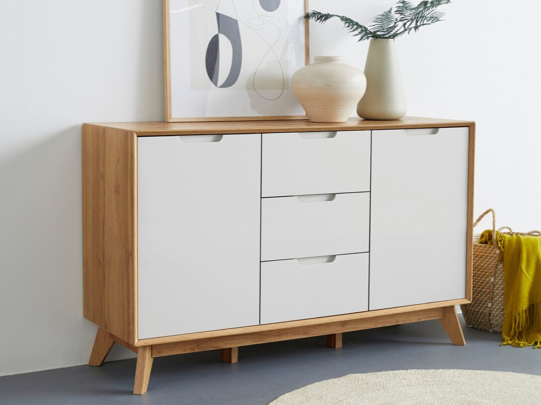 Cómoda Dorvou 100 (Blanco + Roble)