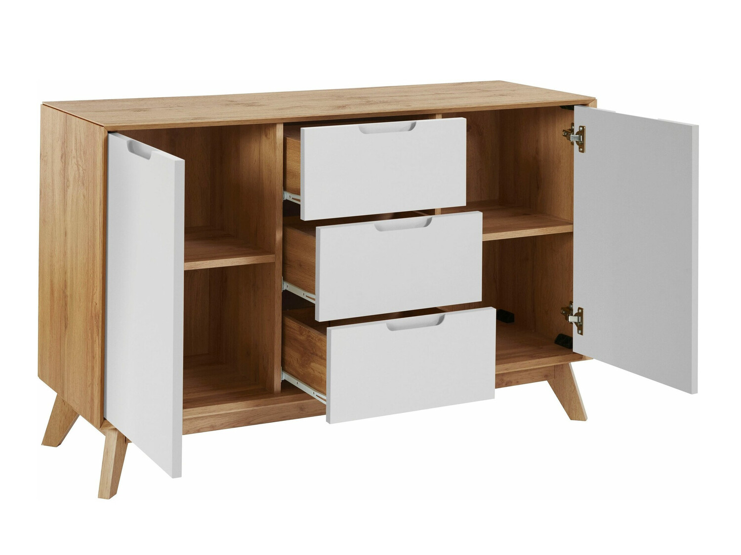 Cómoda Dorvou 100 (Blanco + Roble)