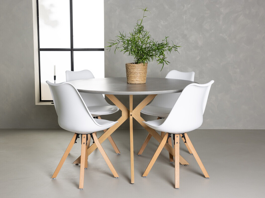 Conjunto de mesas y sillas para comedor Dallas 4237 (Blanco)