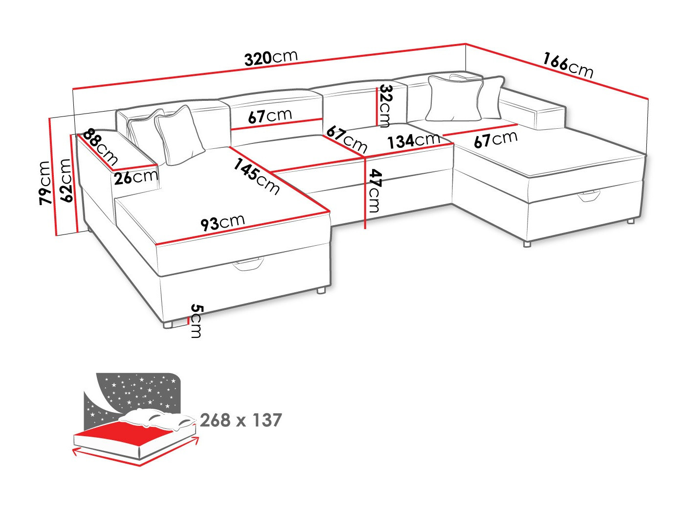 Sofá rinconero Clovis 115 (Poso 14)