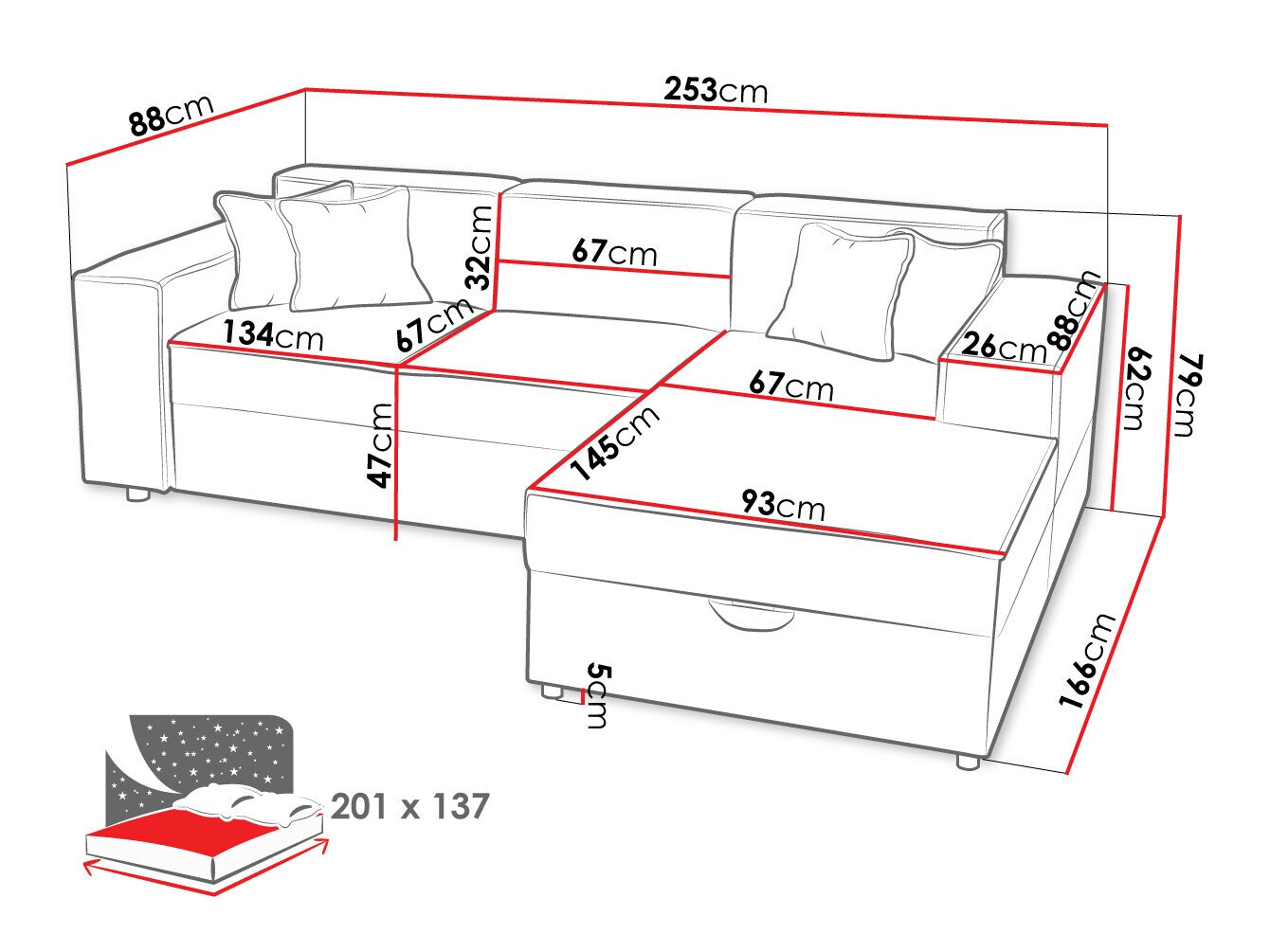Sofá rinconero Clovis 116 (Poso 14)