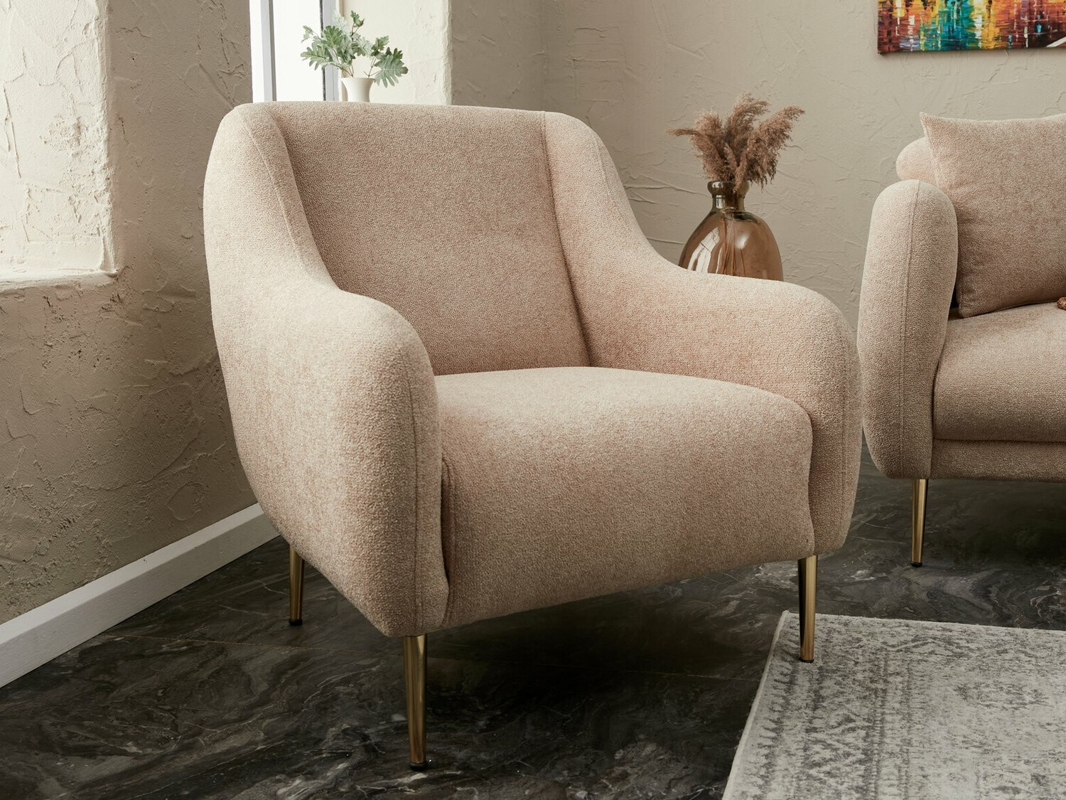 Sillón Altadena 308 (Beige + Dorado)