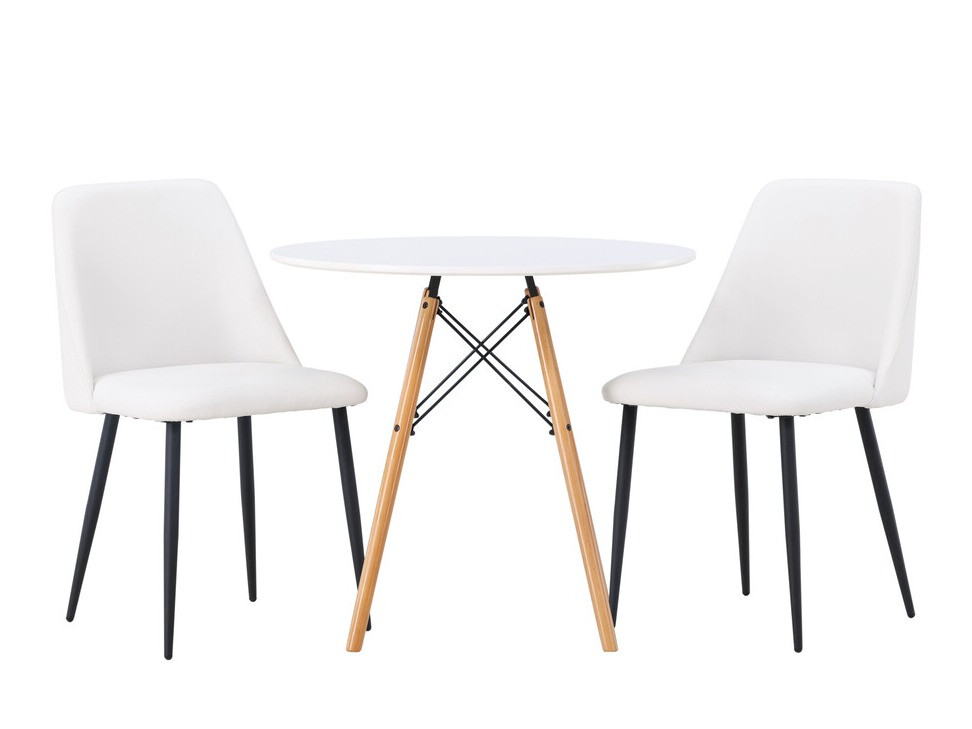 Conjunto de comedor Dallas 4245 (Blanco + Negro)