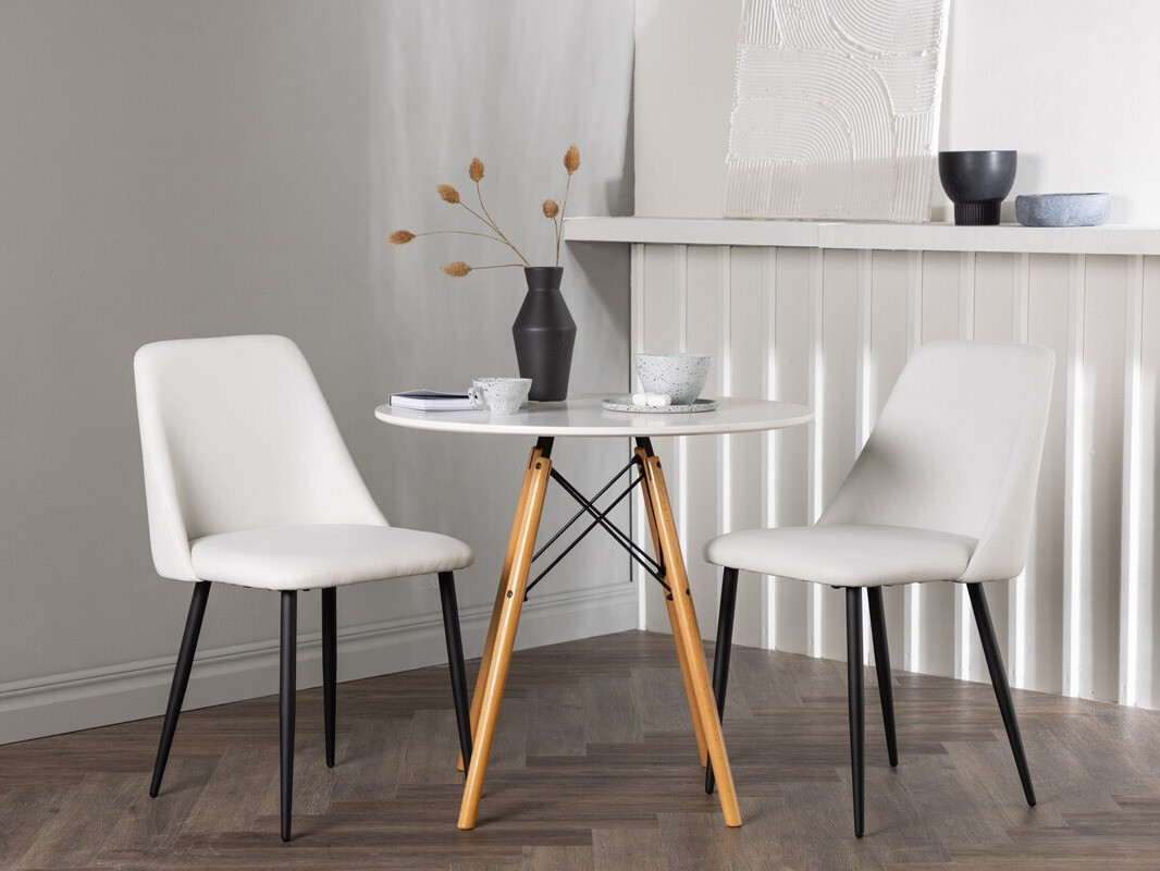 Conjunto de mesas y sillas para comedor Dallas 4245 (Blanco + Negro)