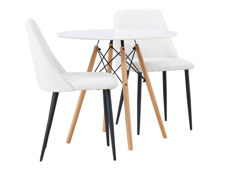 Conjunto de mesas y sillas para comedor Dallas 4245 (Blanco + Negro)