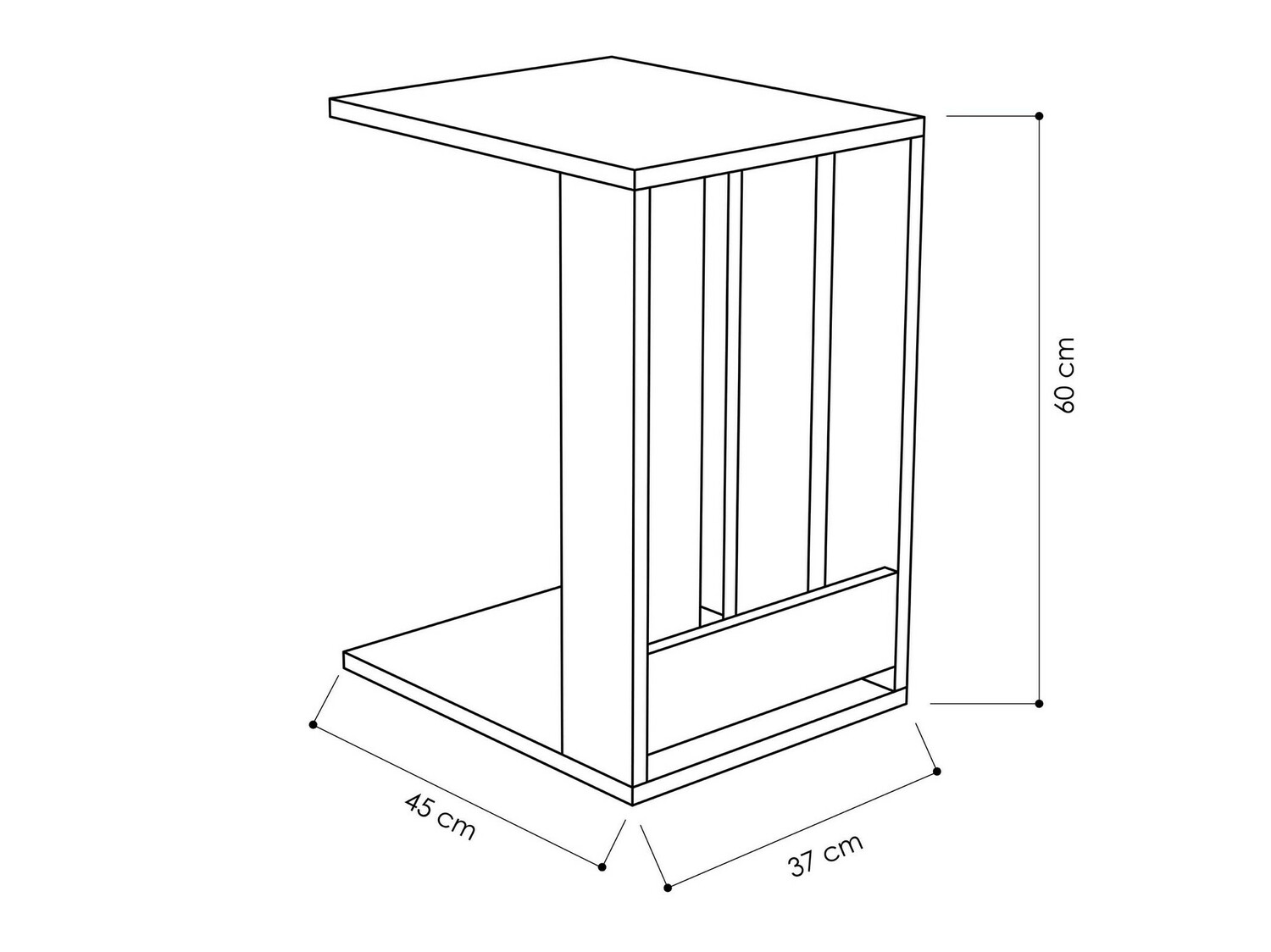 Mesa auxiliar Kailua 1379 (Antracita)