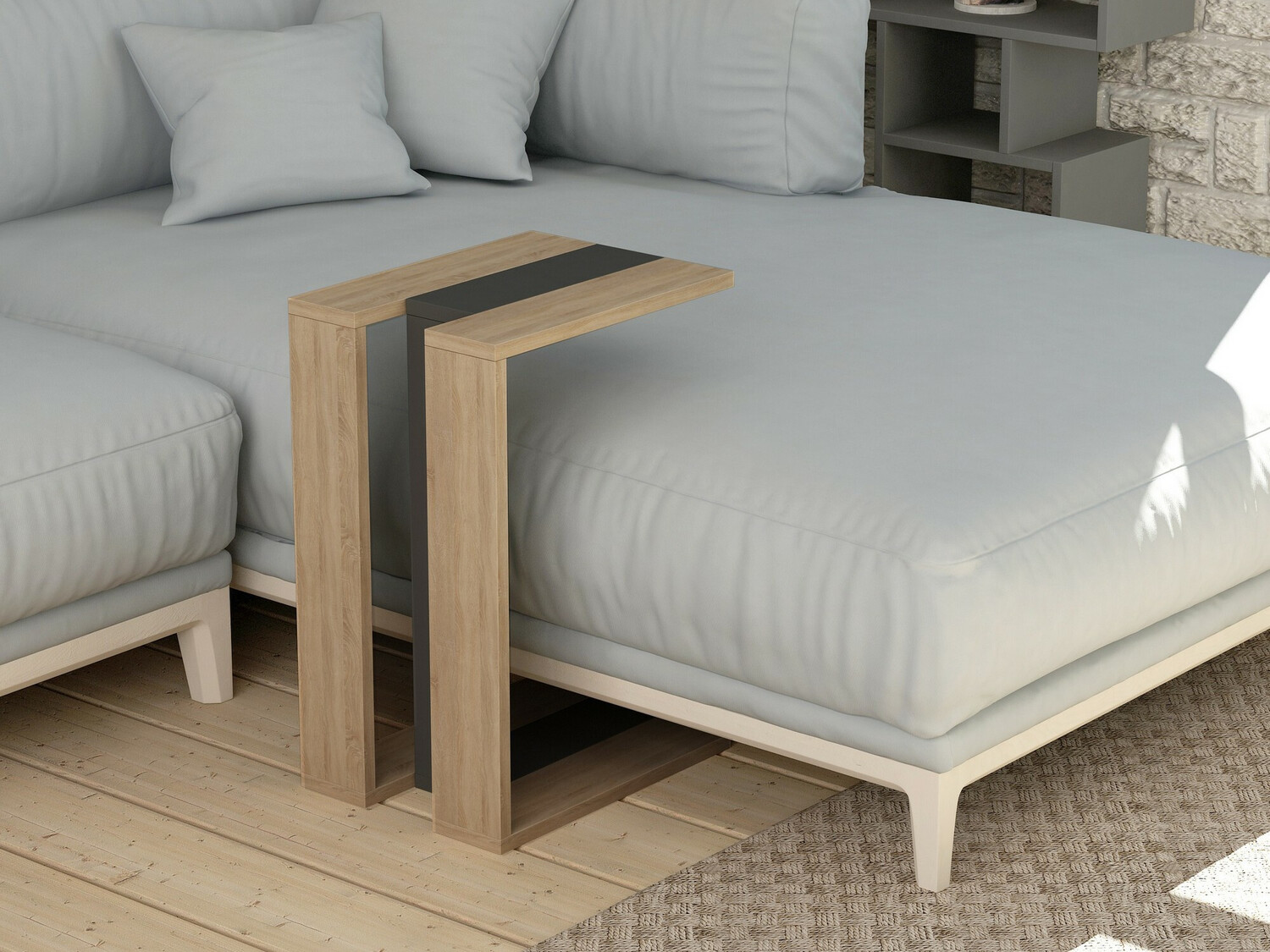 Mesa auxiliar Kailua 1380 (Antracita + Roble)