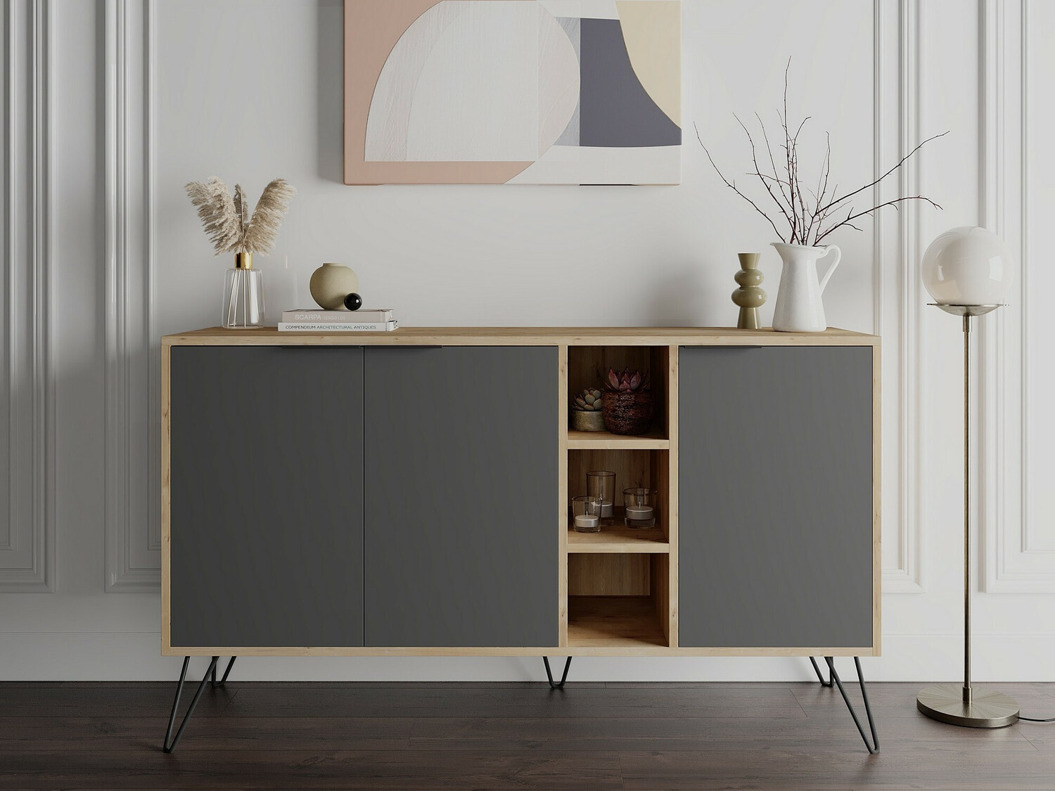 Aparador Kailua 1390 (Antracita + Roble)