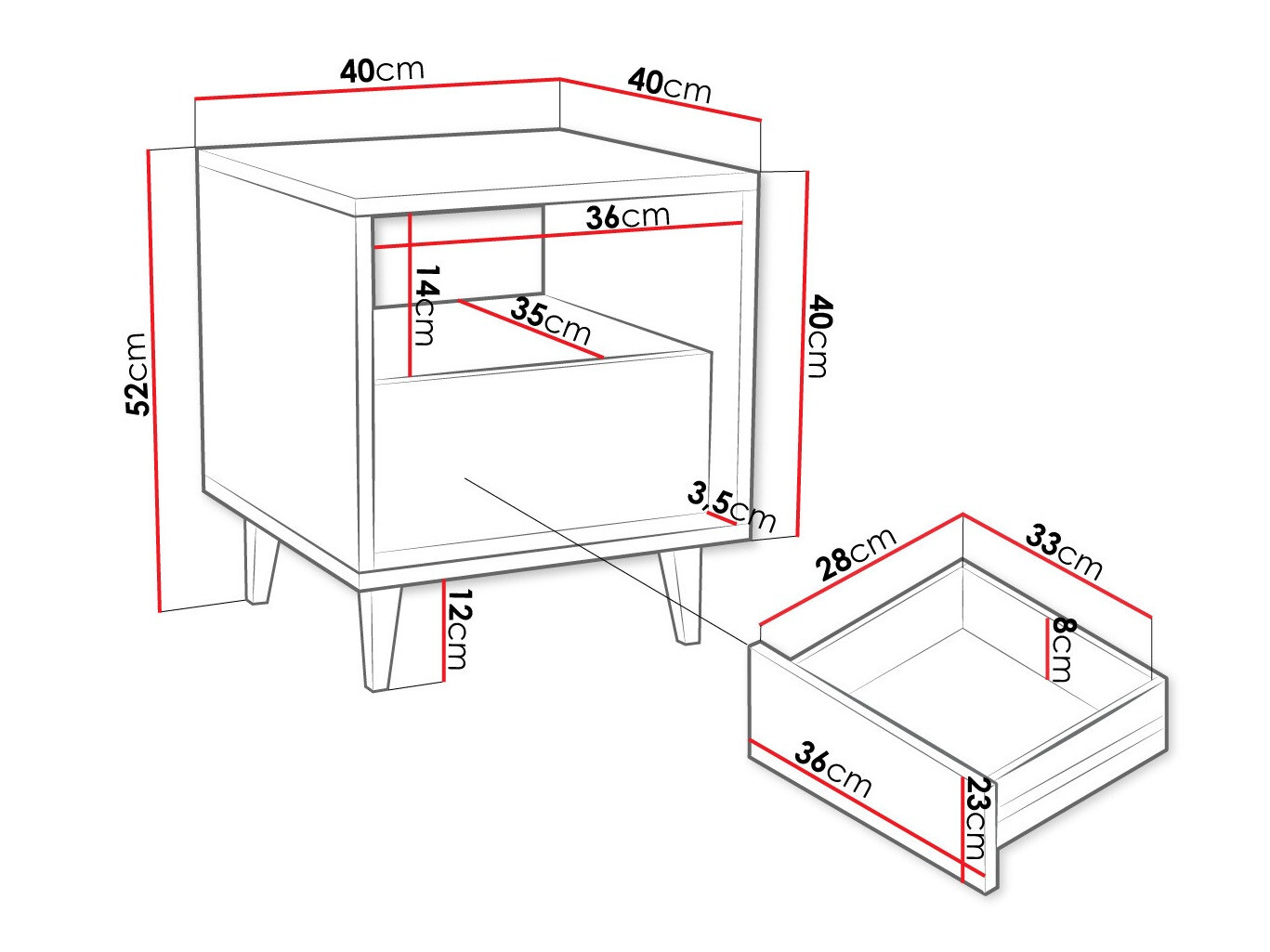 Mesilla de noche Comfivo Romtori