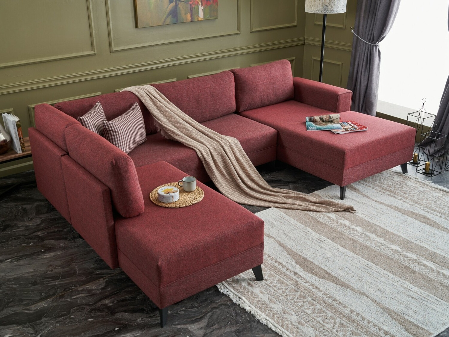 Sofá rinconero Altadena 315 (Burdeos)