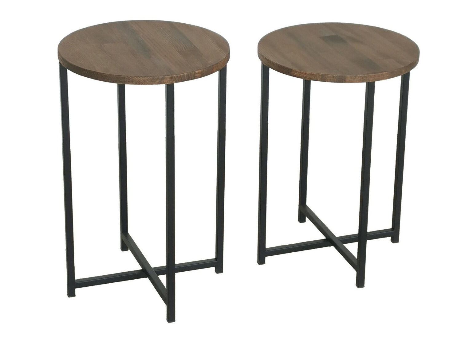 Conjunto de mesas auxiliares Kailua 1625 (Negro + Nogal)