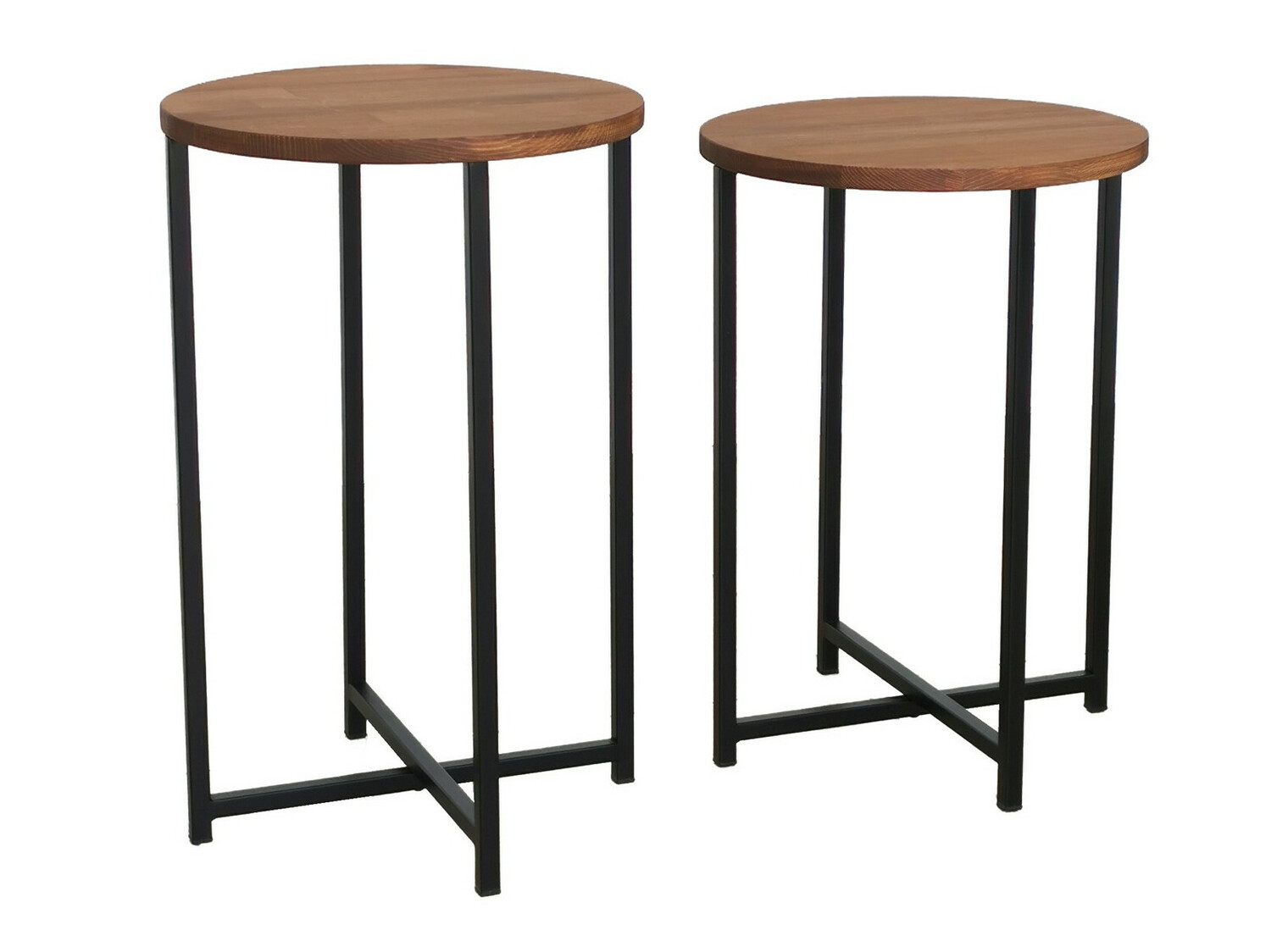 Conjunto de mesas auxiliares Kailua 1625 (Negro + Roble)