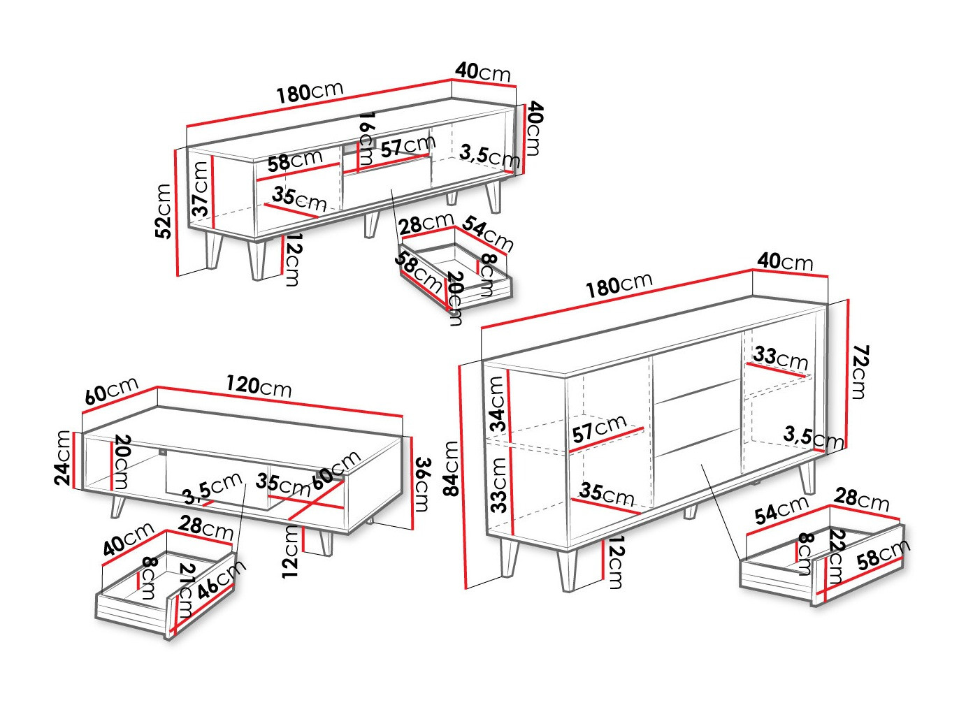 Conjunto de salón Comfivo Romtori