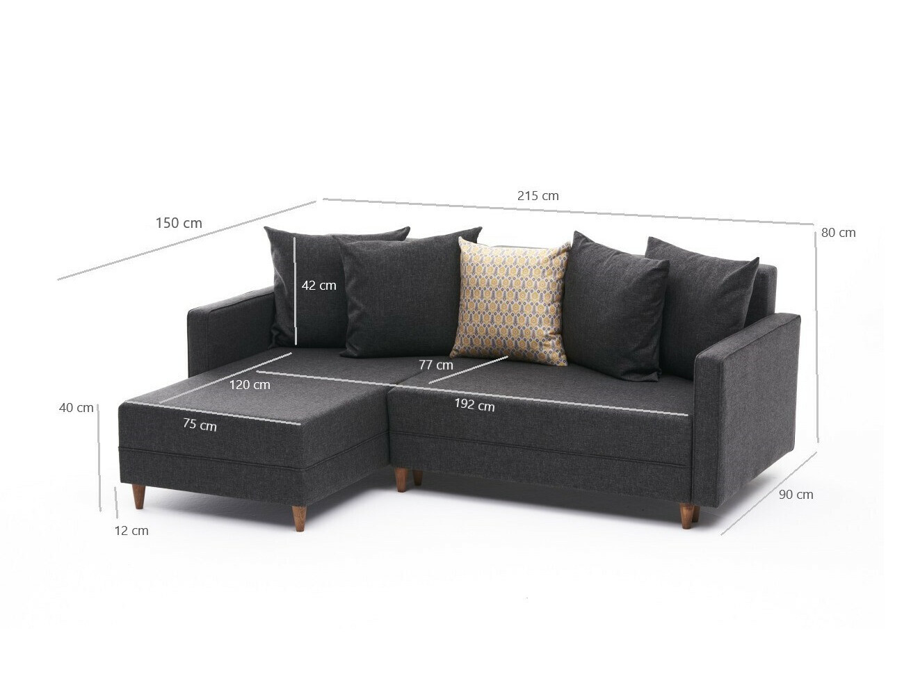 Sofá rinconero Altadena 317 (Antracita)