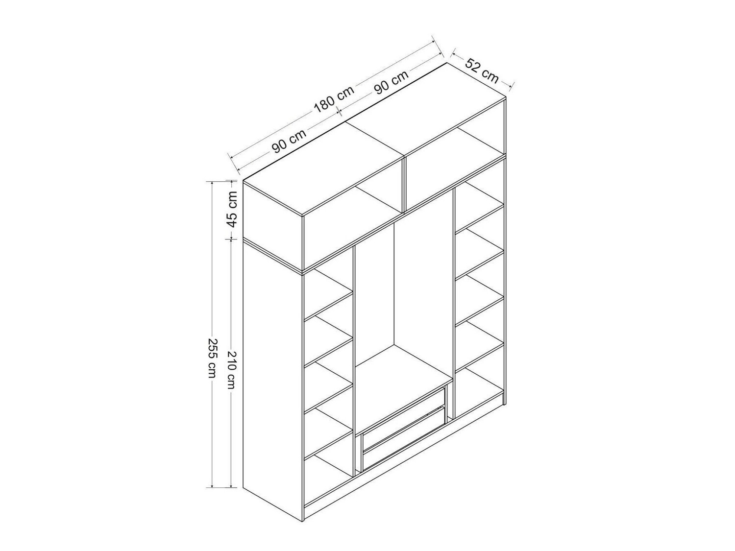 Armario Kailua L148 (Blanco + Antracita)