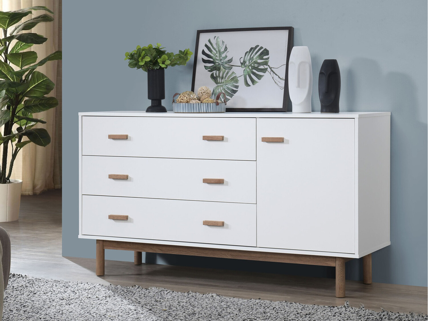 Cómoda Nolcalu 100 (Blanco + Roble)