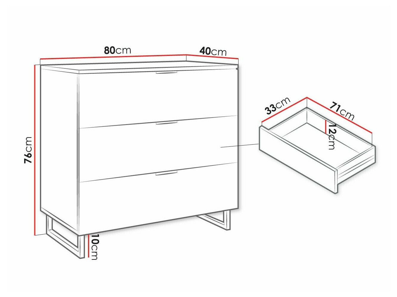 Cómoda Sarasota 177 (Verde + Grafito)
