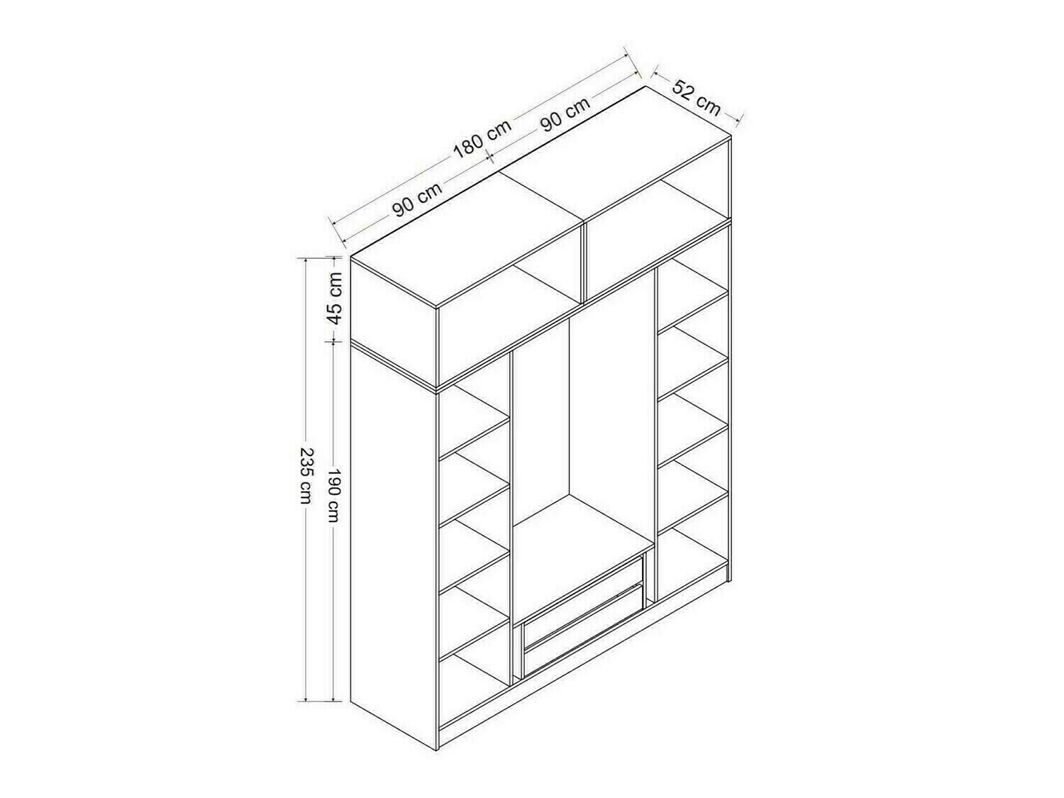 Armario Kailua 1421 (Antracita + Roble)