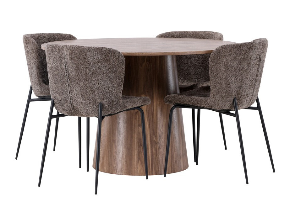 Conjunto de mesas y sillas para comedor Dallas 4257 (Marrón + Negro)