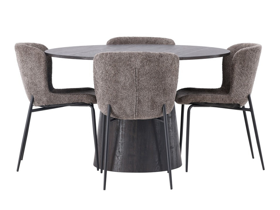Conjunto de mesas y sillas para comedor Dallas 4257 (Marrón + Negro)