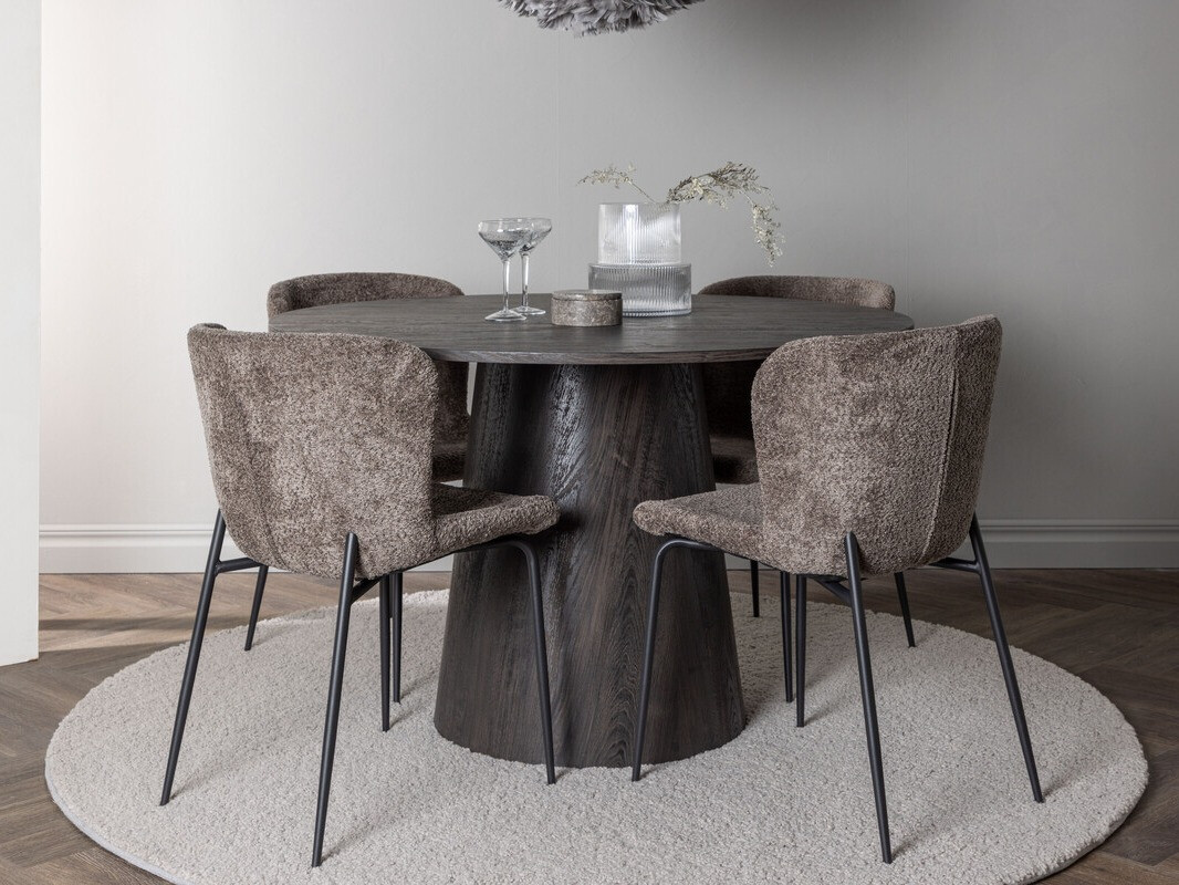 Conjunto de mesas y sillas para comedor Dallas 4257 (Marrón + Negro)