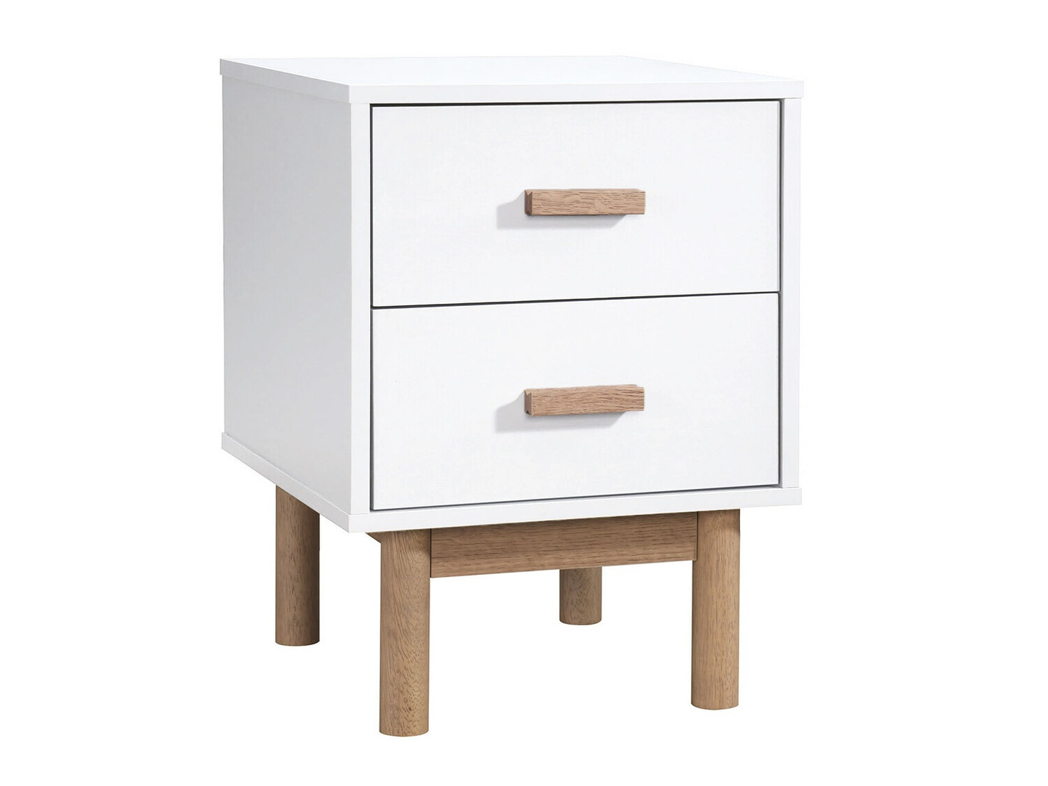 Mesilla de noche Nolcalu 102 (Blanco + Roble)