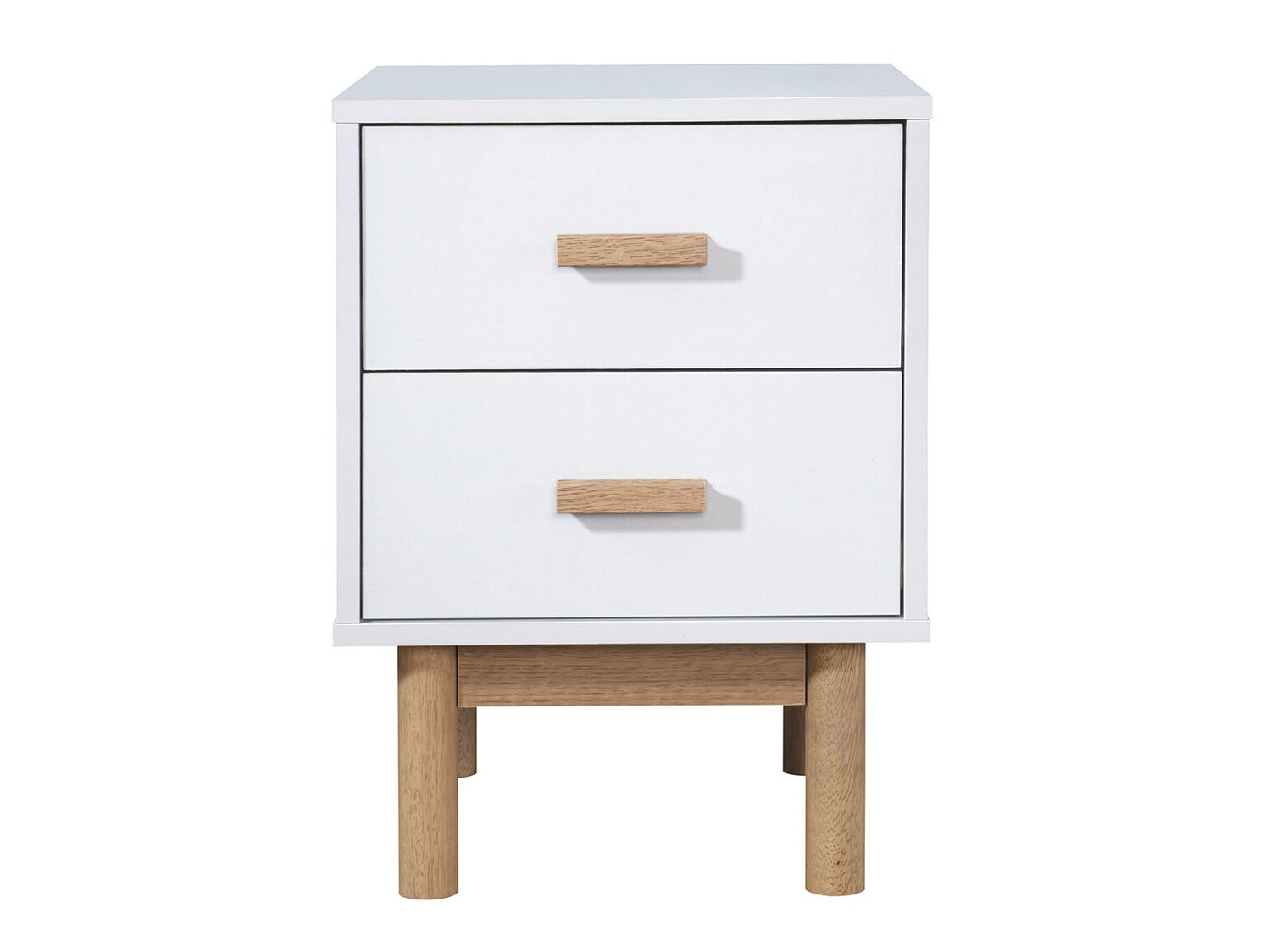 Mesilla de noche Nolcalu 102 (Blanco + Roble)