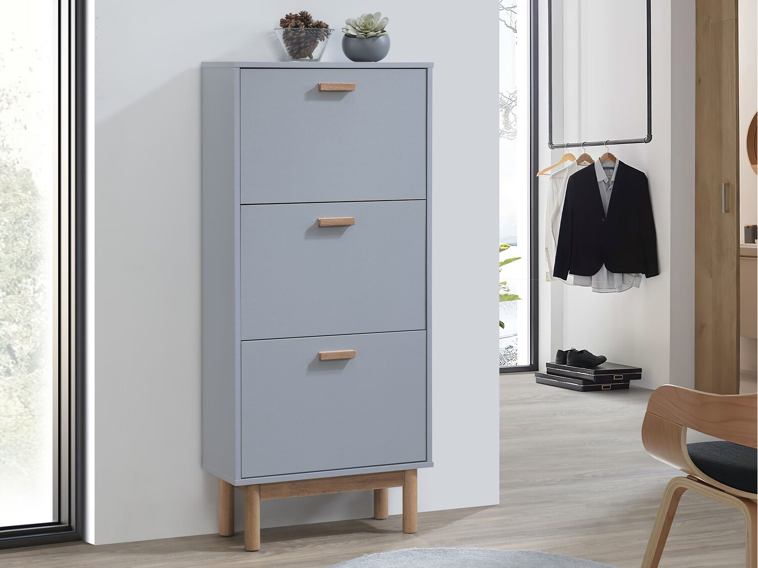 Zapatero Nolcalu 105 (Gris + Roble)