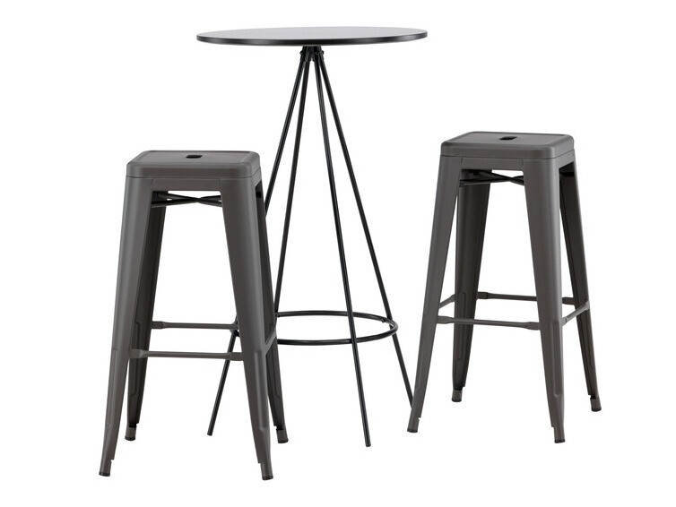 Conjunto de mesas y sillas para comedor Dallas 4263 (Gris oscuro)