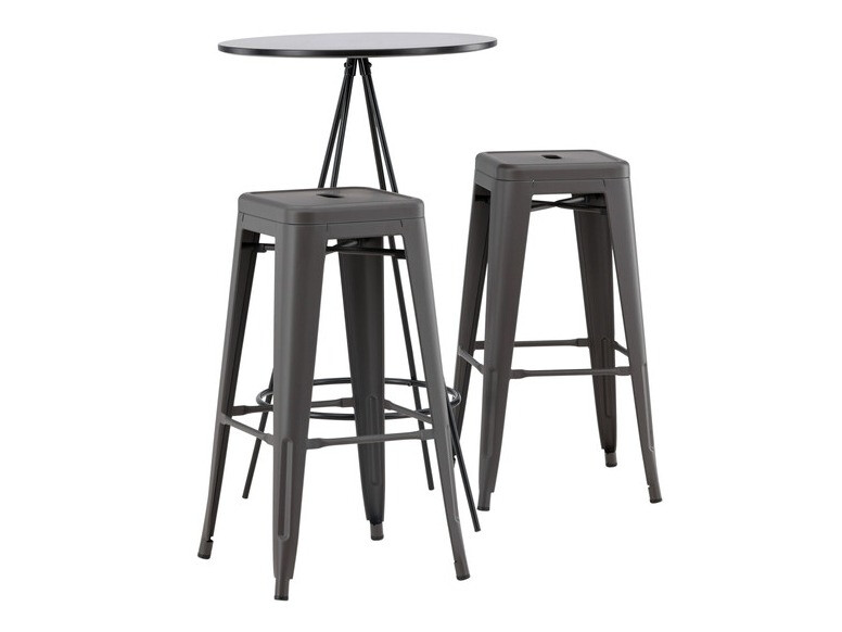 Conjunto de mesas y sillas para comedor Dallas 4263 (Gris oscuro)