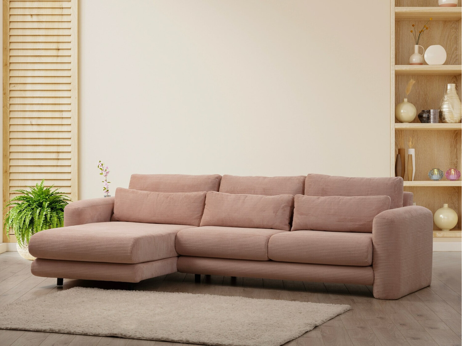 Sofá rinconero Altadena 333 (Rosa Dusty)