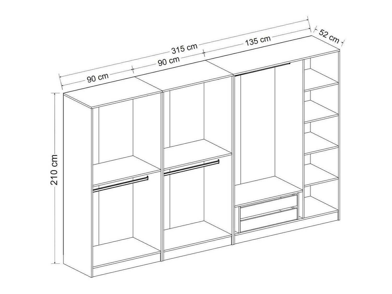 Armario Kailua L164 (Blanco)
