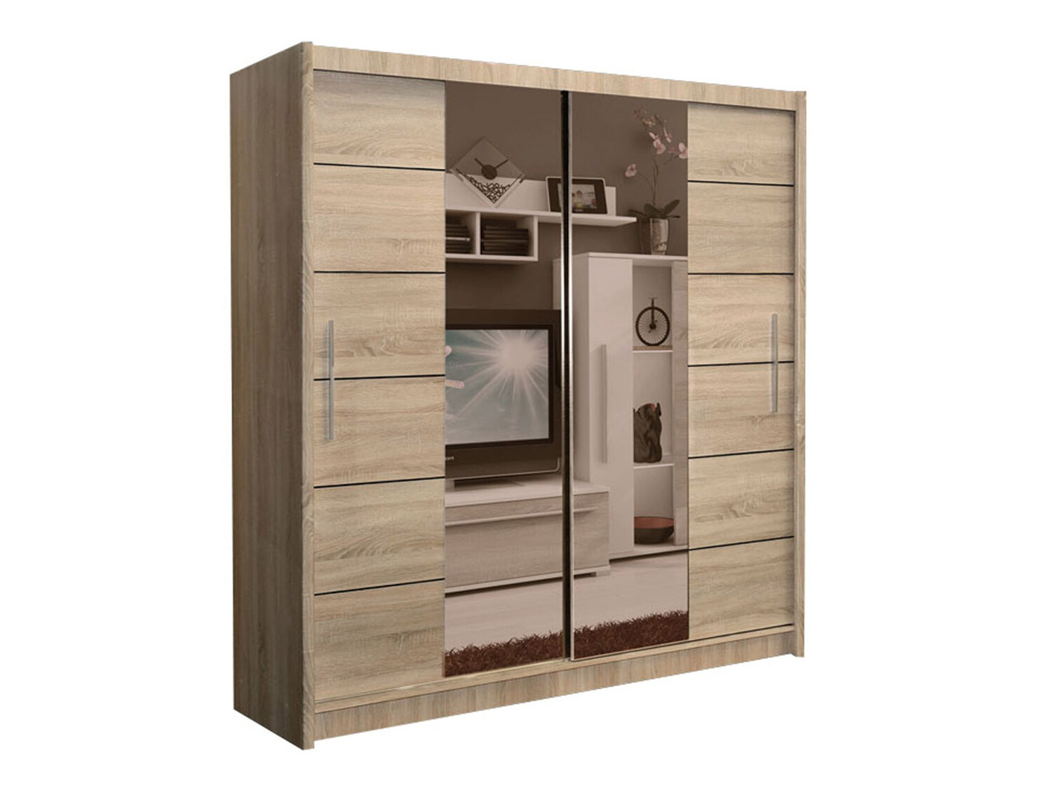 Armario Honolulu 193 (Roble Sonoma + espejo tintado)